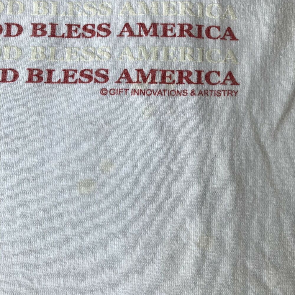 Vintage Gildan Sz L T Shirt Bundle 9/11 God Bless America Patriotic White Adult - Picture 7 of 11
